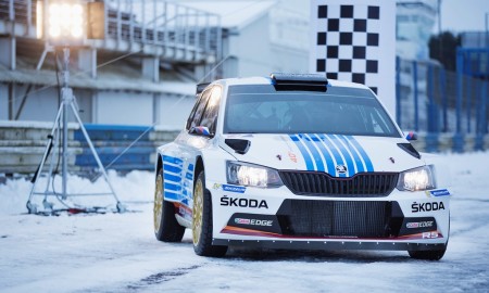 FABIA R5 Monte Carlo during test drives with pilot Jan Kopecky at Autodrom Sosnova on Wednesday, Jan. 4th, 2017.
