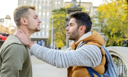 Fight in the city street