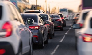 Background,,Blur,,Out,Of,Focus,,Bokeh.,Traffic,Jams,During,Rush